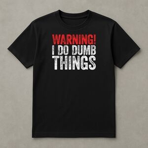 Black Graphic T-Shirt with Sarcastm Bold Text